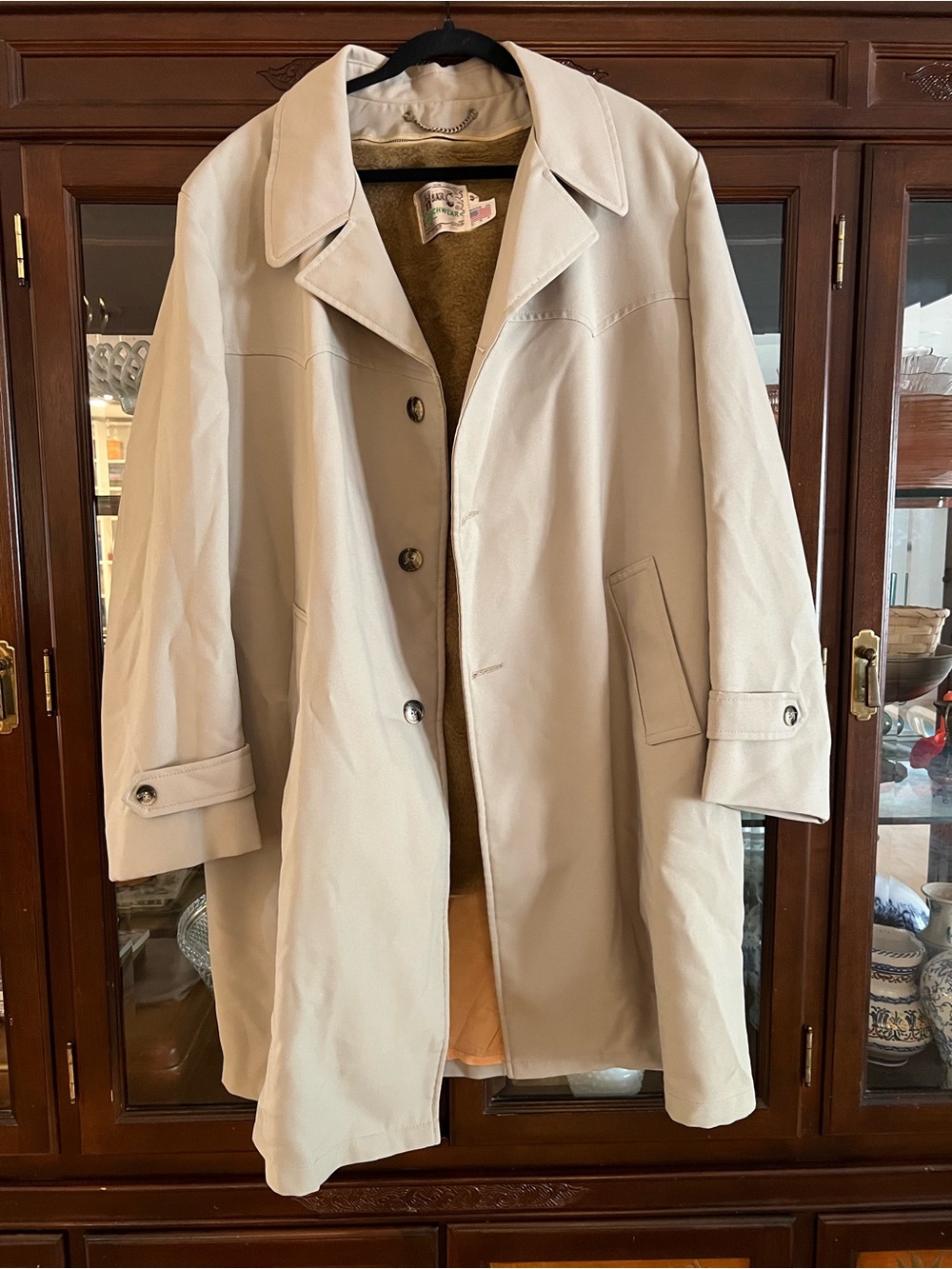 Vintage H Bar C Ranchwear double lined trench coat size 48